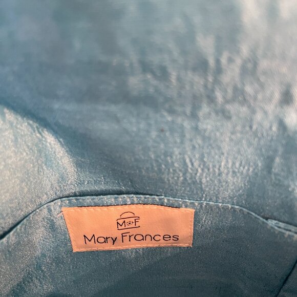 Mary Frances Cocktail Time Beaded Blue Martini Clutch Bag Purse - Picture 3 of 7